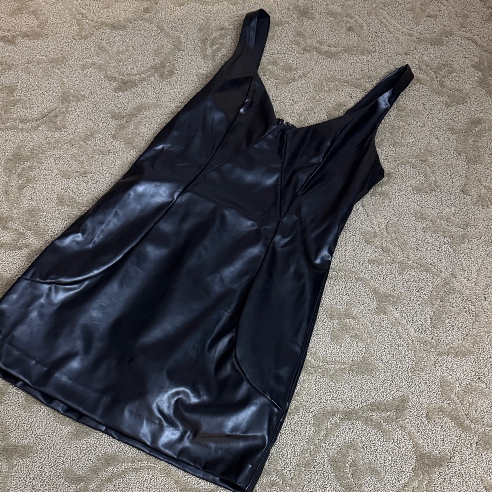 Endless Rose Black Dress Vegan Leather